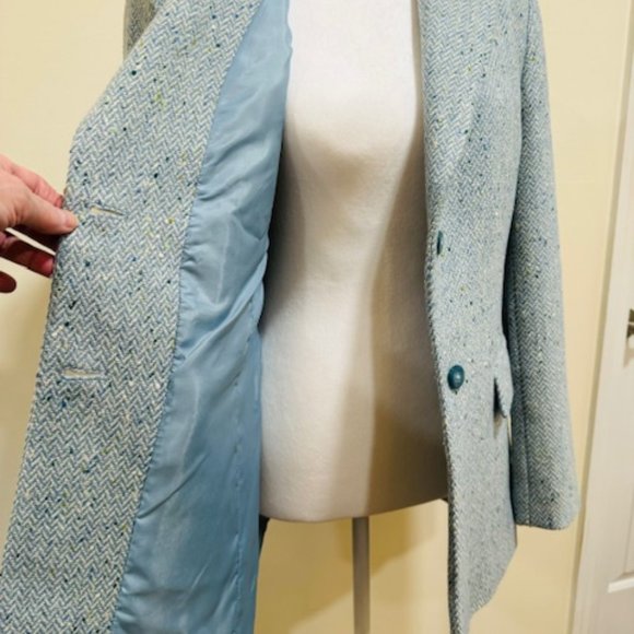 Gorgeous Blue Tweed Wool Blazer by Talbots sz.12 - Picture 7 of 9